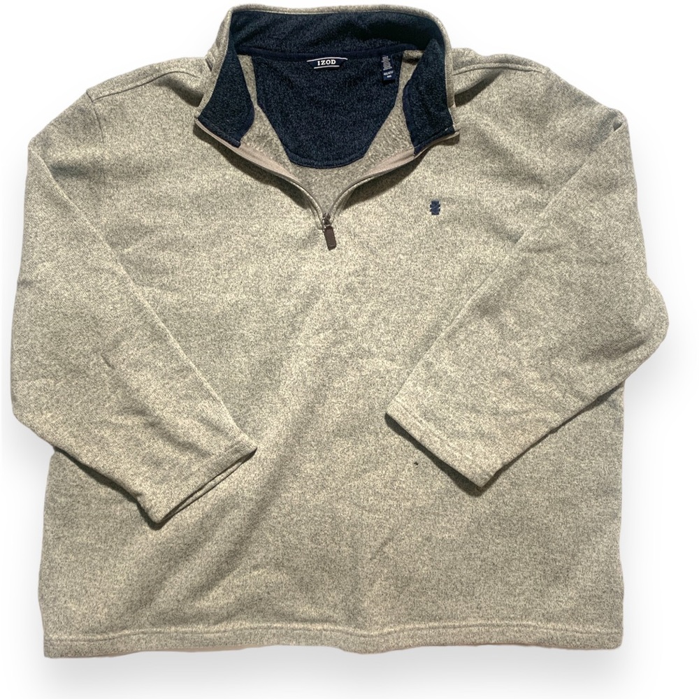 Izod 4XL Quarter Zip Gray Pullover Sweater